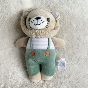 Duck Duck Goose Lion Plush Green Suspenders 9" Stuffed Animal Baby Lovey